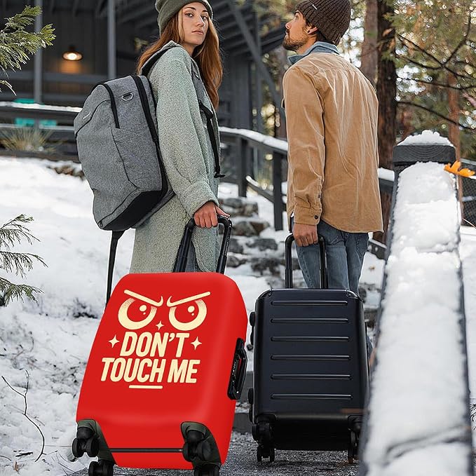 ANNA QUEEN Funny “Don’t Touch Me” Luggage Cover, Bold Red Suitcase Protector - Image 2