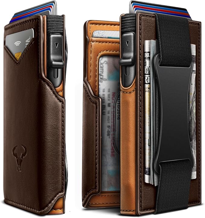 BULLIANT Men Wallet Gift Boxed, Slim Front Pocket Wallet Money Clip Card Holder by BULLIANT