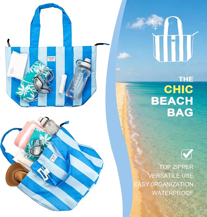Beach Bags Waterproof Sandproof, XL Large Pool Tote Bag - Image 7