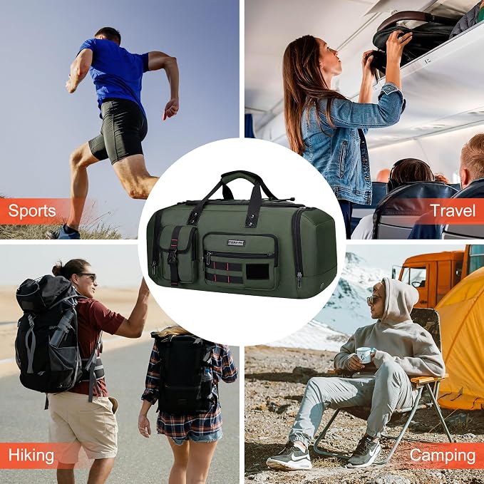 WITZMAN Travel Duffel Bags for Men Large Carry On Weekender Overnight Bag 3 in - Image 9