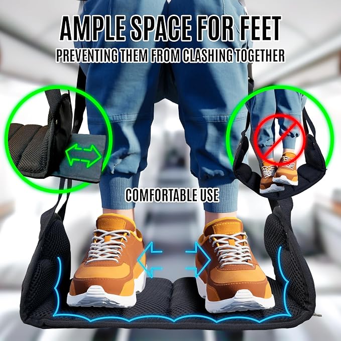Foot Hammock for Plane Travel, Memory Foam Airplane Foot Hammock, No Feet - Image 6