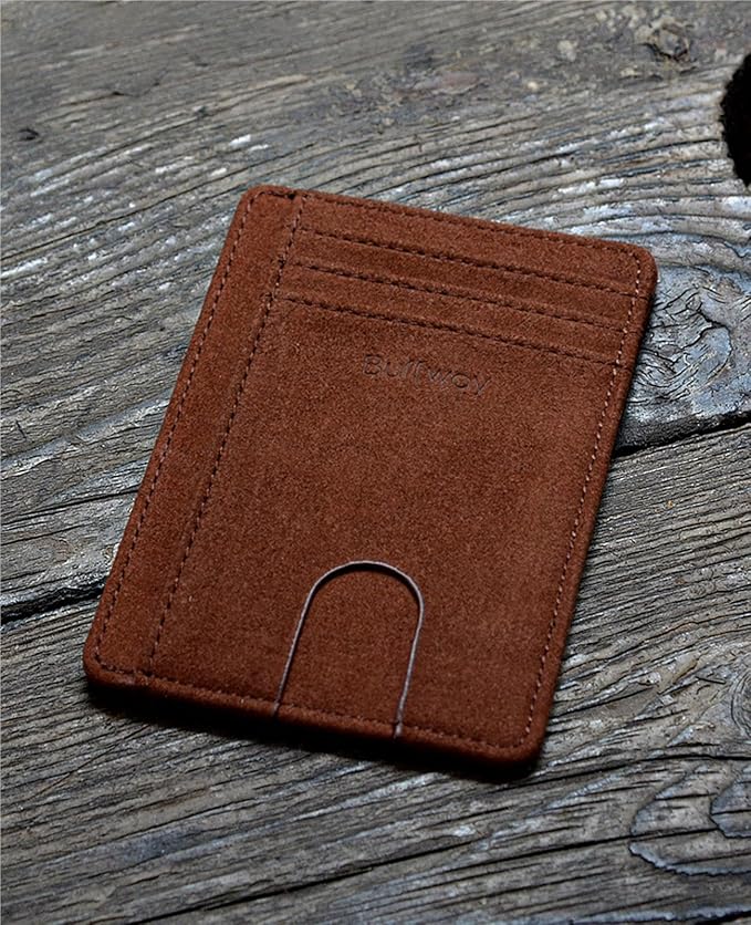 Buffway Slim Minimalist Front Pocket RFID Blocking Leather Wallets - Image 4