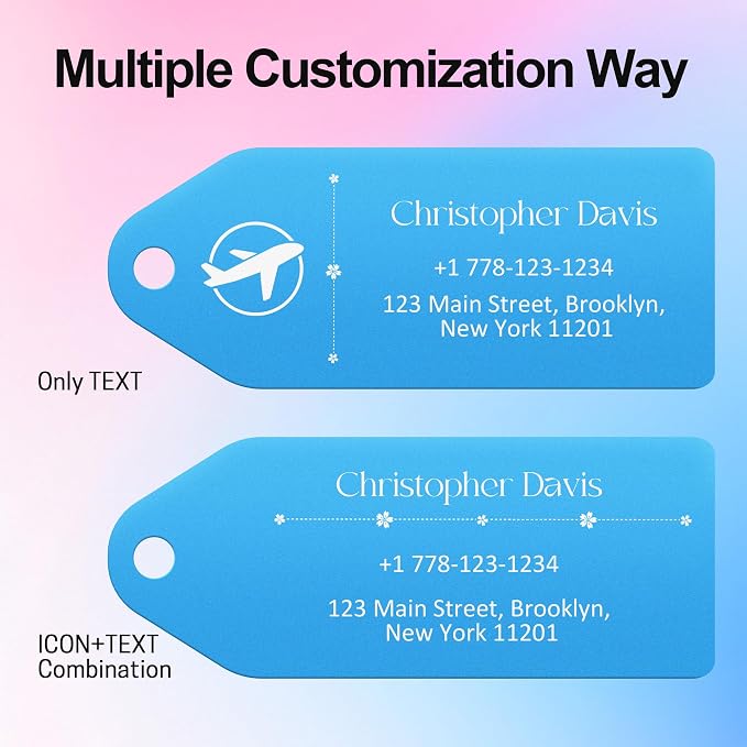 4 PCS Personalized Metal Luggage Tag – Personalized Engraved Suitcase Tag - Image 5