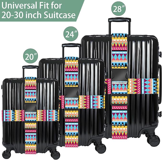 Bohemia Luggage Straps for Suitcases, Adjustable Luggage Travel Belt to Keep - Image 3