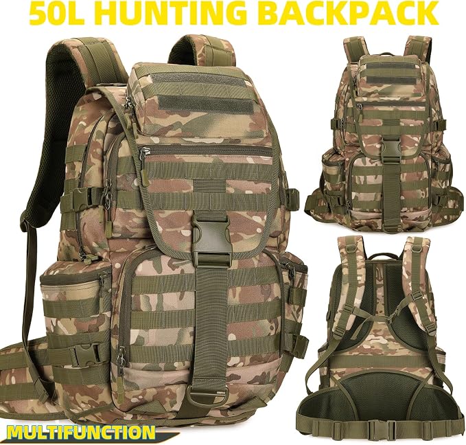 50L Military Tactical Backpack Hiking Waterproof Backpack Large Military Pack 3 - Image 3