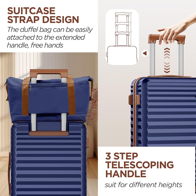 SHOWKOO Carry On Luggage Hardshell Lightweight Luggage Set, Suitcase - Image 5