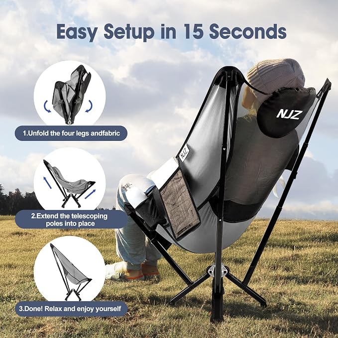 High Back Camping Folding Chairs - Image 5