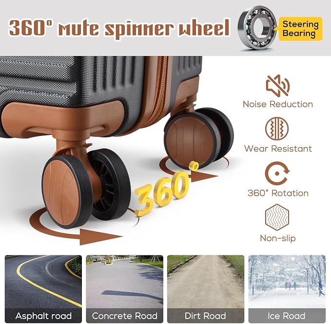 imiomo Luggage Sets 3 Piece, Expandable Hardside Suitcase Set - Image 6
