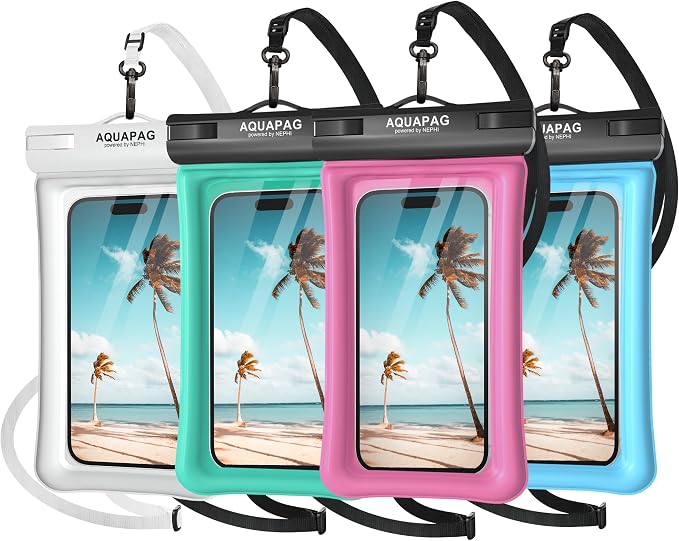 NEPHI IP68 Waterproof Phone Pouch -Up to 8.0"，Adjustable Neck Lanyard Floating by IPX68WaterproofPhonePouch