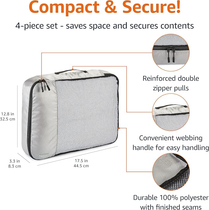 Amazon Basics 4 Piece Packing Cubes Travel Organizer Set - Image 3