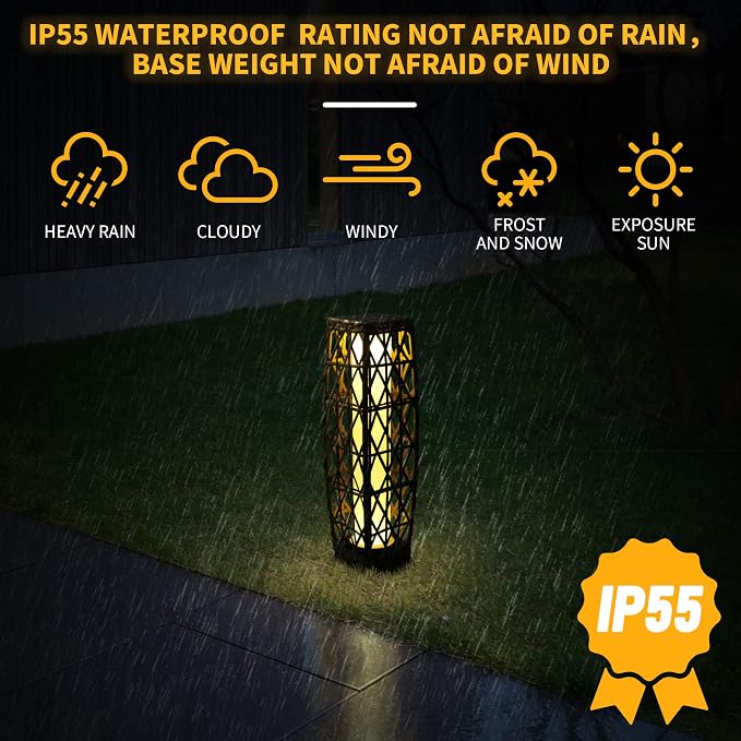 Solar Powered Outdoor Floor, 2 Piece Outdoor Floor Lamps, Solar Lanterns - Image 3