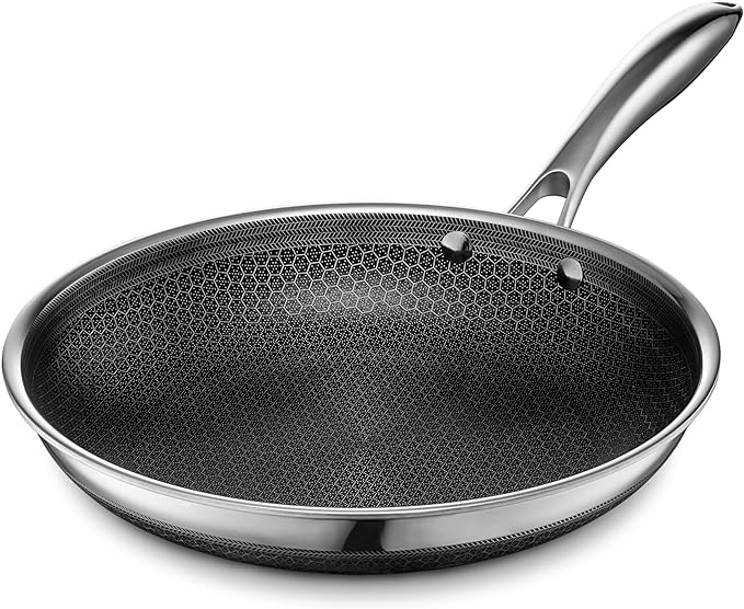 HexClad Hybrid Nonstick 10-Inch Frying Pan, Stay-Cool Handle, by HexCladHybridCookware