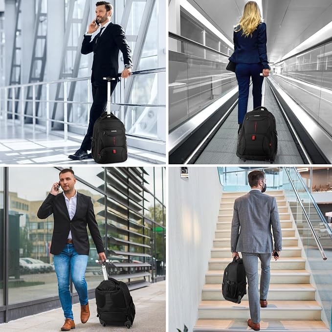 Rolling Backpack, 18 inch Laptop Backpack - Image 6