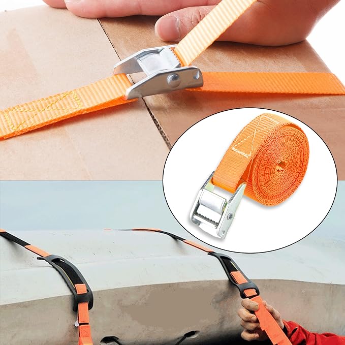 Cartman 1" x 12'Lashing Straps Cargo Tie-Down Strap Up to 600lbs, 10pk in Carry - Image 6