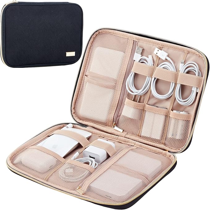 NISHEL Travel Cord Organizer Case, Tech Electronic Bag, Essentials by NISHEL