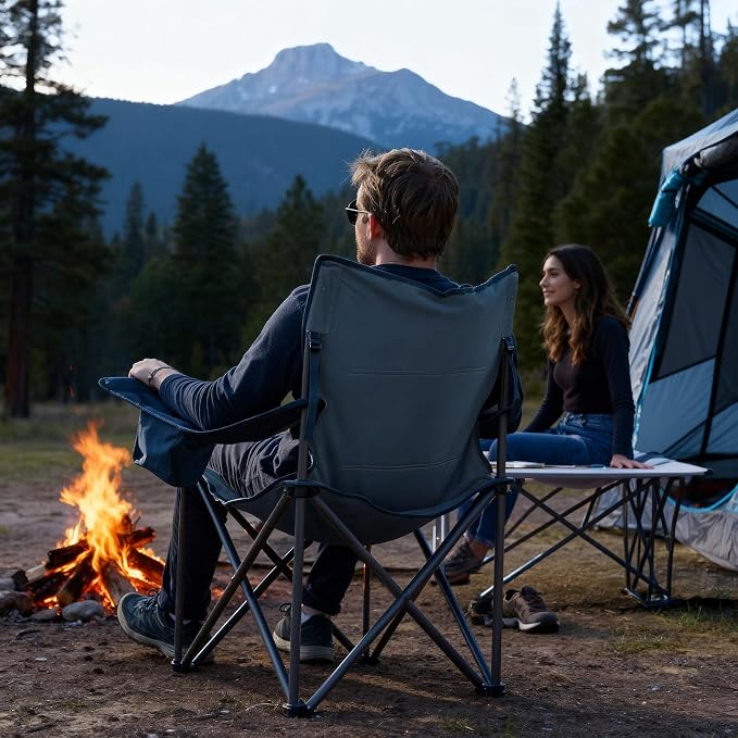 TIMBER RIDGE Oversized Folding Camping Chair Support 550 LBS, Heavy Duty - Image 7