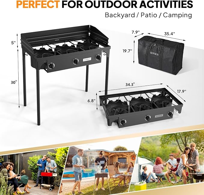ROVSUN 3 Burner Propane Gas Stove - Image 6