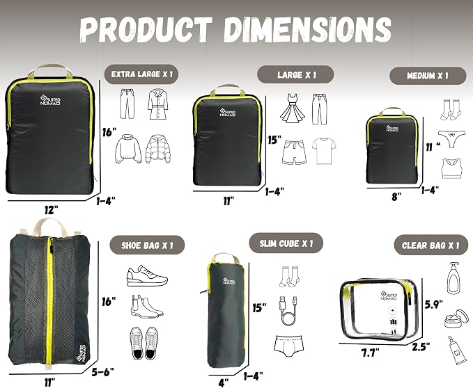 6 Set/3 Set Ultralight Compression Packing Cubes, Suitcase and Backpack Travel - Image 3