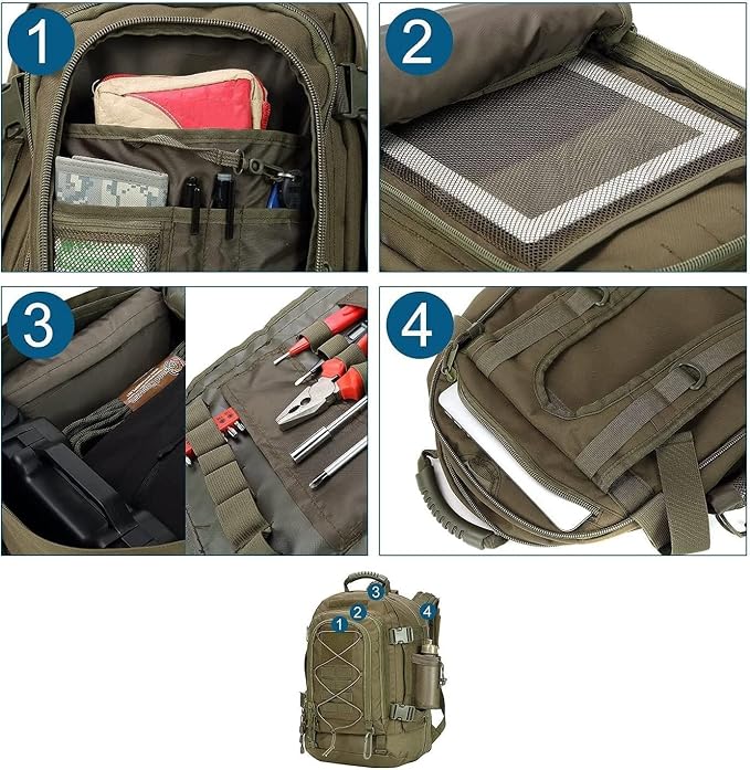 Large Tactical Backpack for Men Military Backpack - Image 3