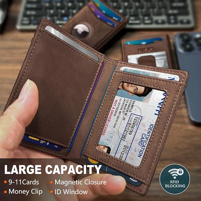 Airtag Wallet for Men- with Money Clip Gift Boxed, Magnetic Closure Slim - Image 2