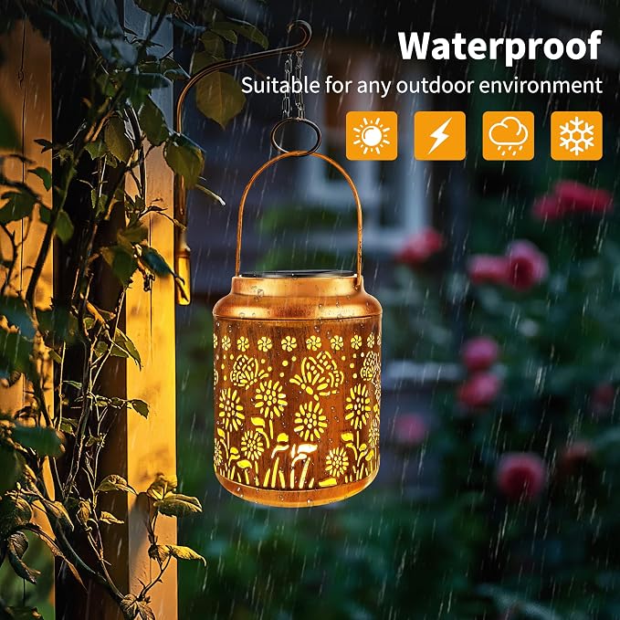 Brizled Butterfly Solar Lantern Lights 2 Pack, Warm White Christmas/Birthday - Image 4