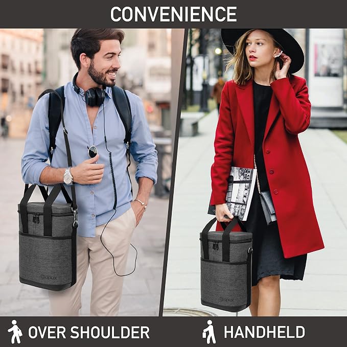Opux Insulated Wine Tote, 4 Bottle Cooler Bag - Image 6