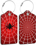2 Pack Luggage Tags with Spider On Spider Web by DEMACYA