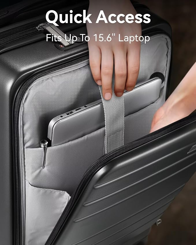 LUGGEX Carry On Luggage 22x14x9 Airline Approved, Polycarbonate Hard Suitcase - Image 2