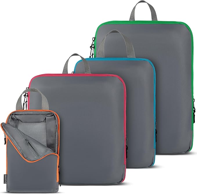 Compression Packing Cubes Travel, 4 Set/6 Set Packing Cubes by BLISSFORD