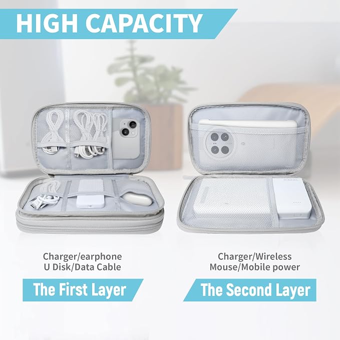Electronics Organizer Travel Case, Electronic Accessories Storage Bag, Portable - Image 5