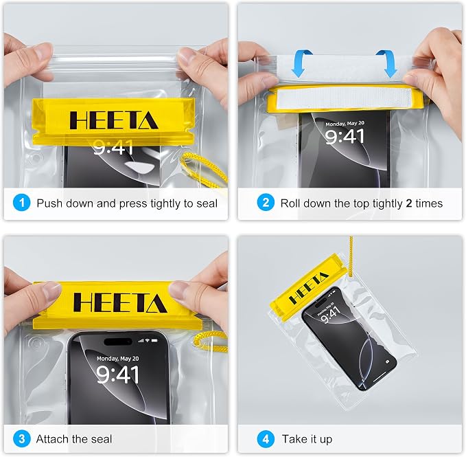 HEETA 5-Pack Clear Waterproof Dry Bag, Water Tight Cases Pouch Dry Bags - Image 8