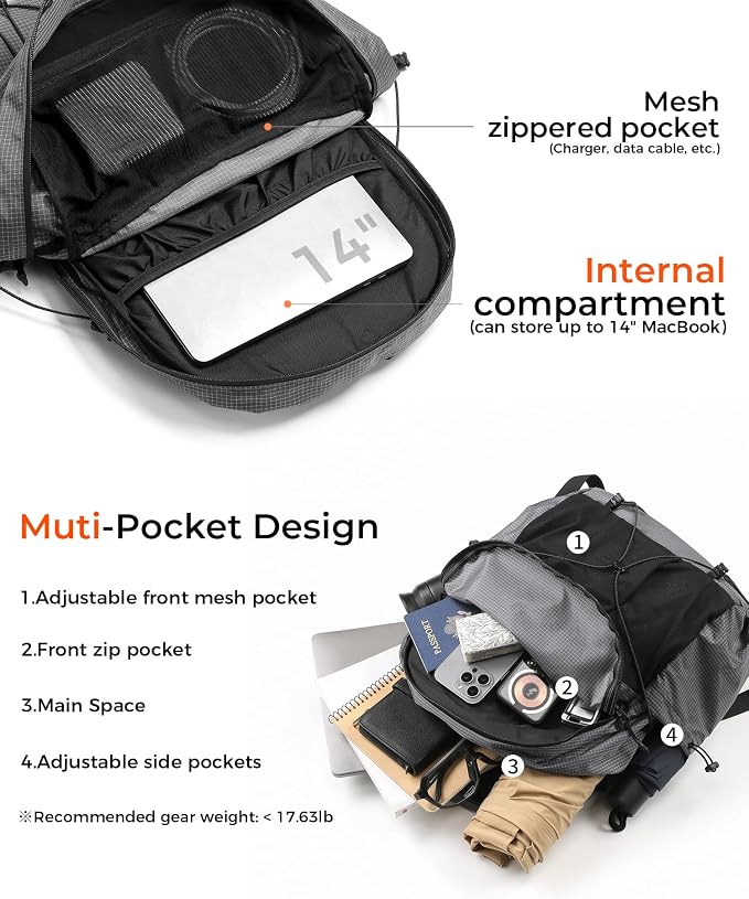 Lightweight Hiking Backpack, Camping Backpack 20L Small Backpacks Water - Image 4