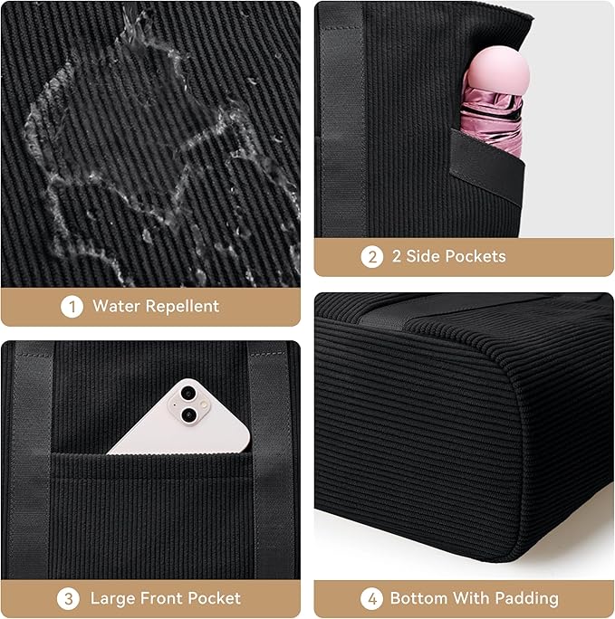 Tote Bag for Women with Zipper, Travel Tote Bags with Compartments Large - Image 6