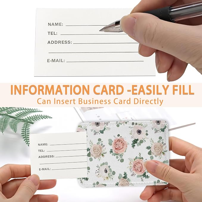 2 Pcs Luggage Tags for Suitcase, Watercolor Flowers Floral Blossom Luggage Tag - Image 4