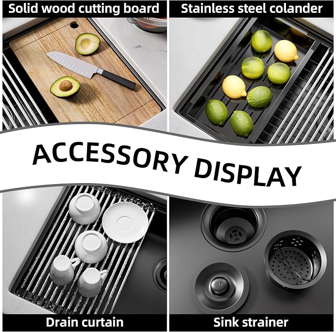 33 Inch Undermount Kitchen Sink Stainless Steel, 33x19 Undermount Workstation - Image 5