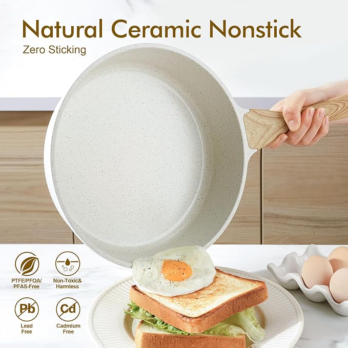 SENSARTE Nonstick Ceramic Cookware Set 13-Piece, Healthy Pots and Pans Set - Image 3
