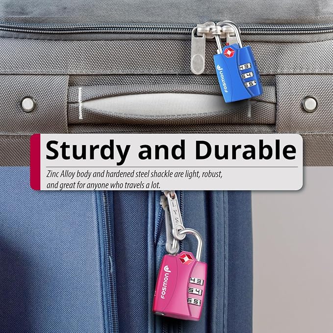 Fosmon TSA Approved Locks for Luggage. Suitcase Locks - Image 4