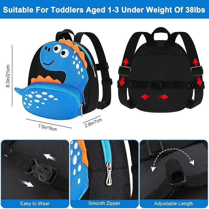 Accmor Toddler Backpack Leash, Cute Dinosaur Kids Harness Backpacks - Image 2