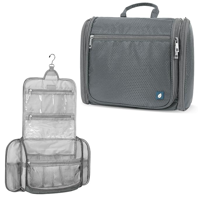 PAVILIA Large Hanging Toiletry Bag Travel Bag Women Men, Cosmetic Organizer by PAVILIA