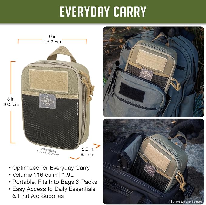 MAXPEDITION Beefy Pocket Organizer, MOLLE-Compatible, 1000D Nylon Tactical Pouch - Image 2
