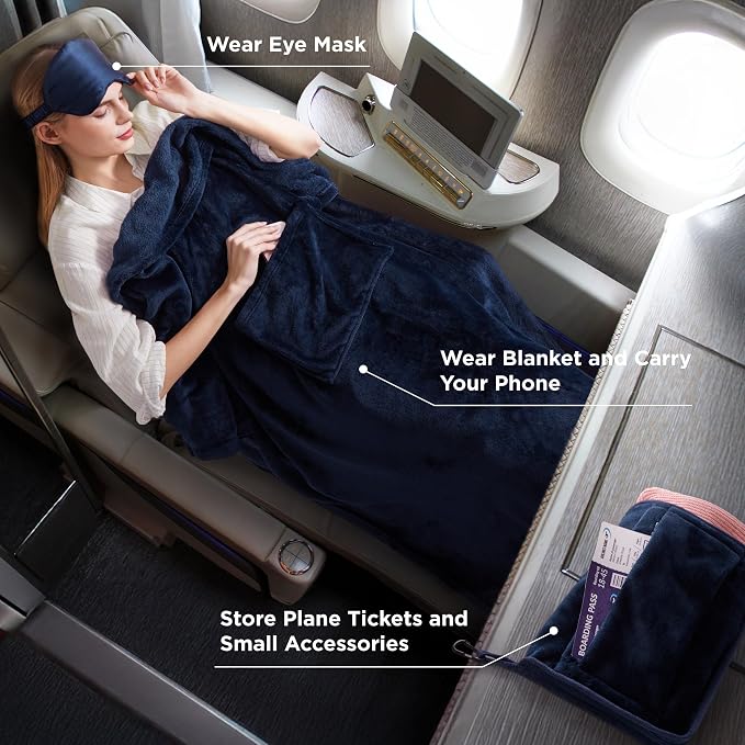 Bedsure Travel Blanket Airplane Compact - Image 2