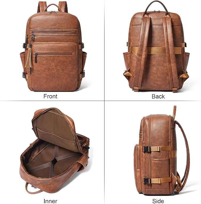 Shrrie Laptop Backpack for Women, Vegan Leather Backpack Work Computer - Image 7