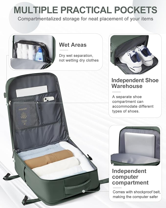 coowoz Large Travel Backpack Carry On - Image 4