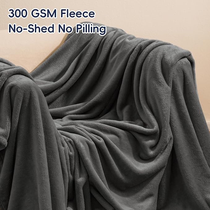 PHF Ultra Soft Fleece Blanket King Size, No Shed No Pilling Luxury Plush Cozy - Image 3