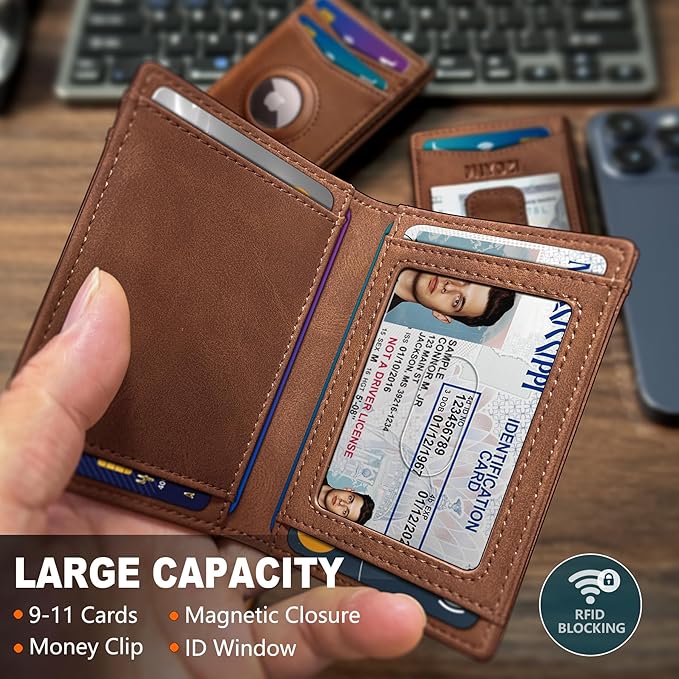Airtag Wallet for Men- with Money Clip Gift Boxed, Magnetic Closure Slim - Image 2