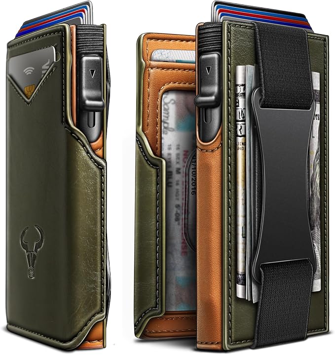 BULLIANT Men Wallet Gift Boxed, Slim Front Pocket Wallet Money Clip Card Holder by BULLIANT