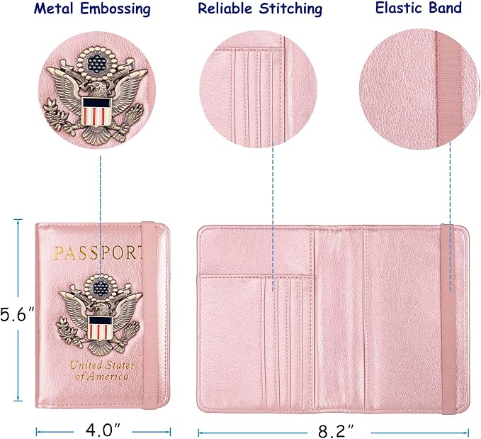 TOURSUIT RFID Passport and Vaccine Card Holder Combo, Travel Document Case Cover - Image 4