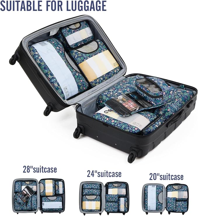 Veken 8 Set Packing Cubes for Travel Essentials, Suitcase Organizer Bags in 4 - Image 6