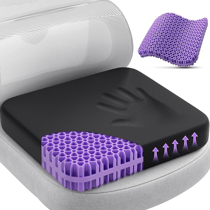 TushGuard Gel Seat Cushion for Long Sitting, Enlarged & Thickened Patent Design by TushGuard