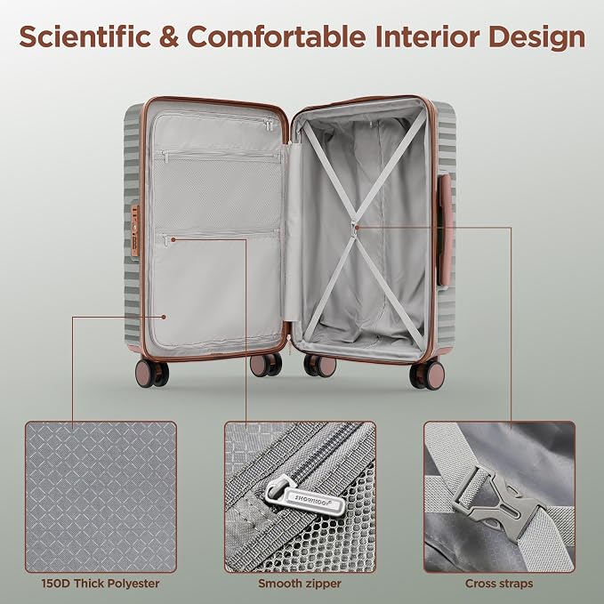 SHOWKOO Luggage Sets 3 Piece Hardside Expandable Suitcase - Image 8